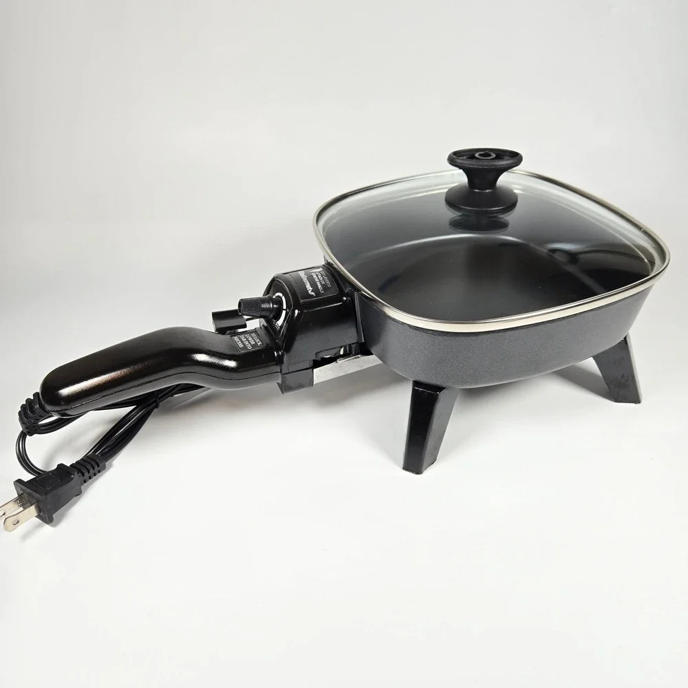 Elite Gourmet EFS-400 Personal Electric Skillet 7 Inch Non-Stick Black 600W